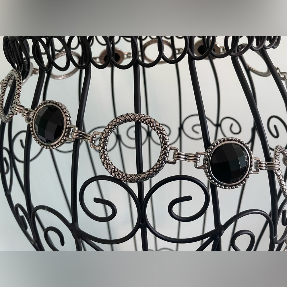 Silver and black Festival chain / festival belt - Picture 11 of 13
